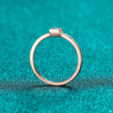 Glowing Square Rose Gold S925 Moissanite Ring